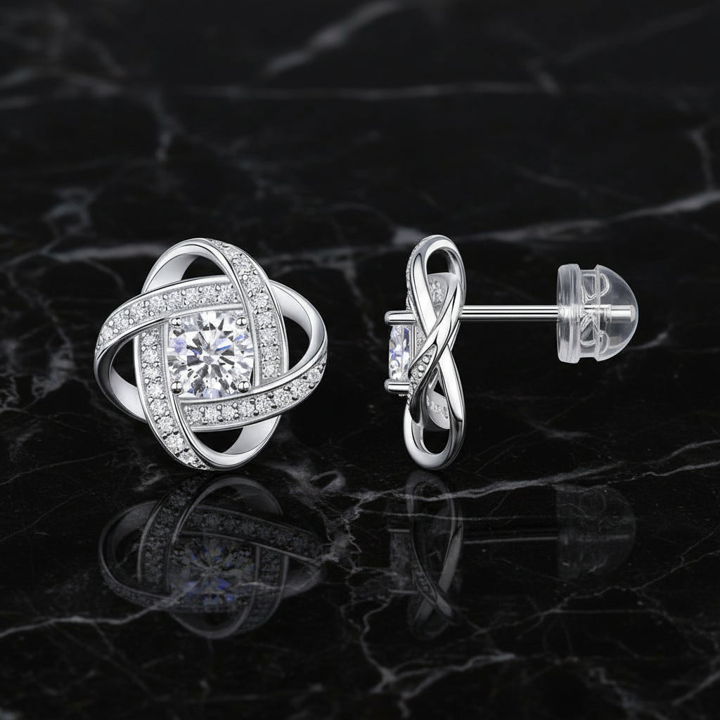 0.5 Carat Moissanite Stud Earrings – S925 Sterling Silver Platinum-Plated