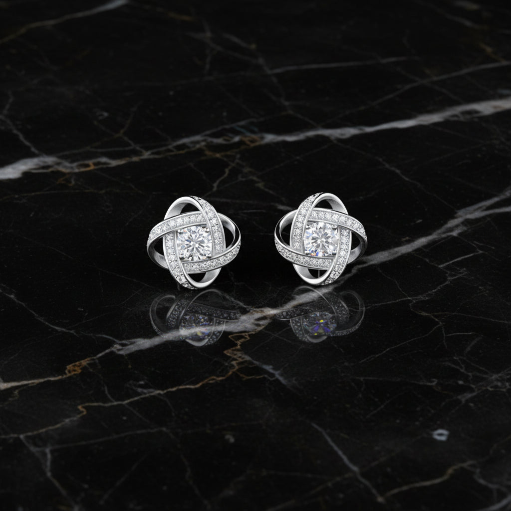 0.5 Carat Moissanite Stud Earrings – S925 Sterling Silver Platinum-Plated