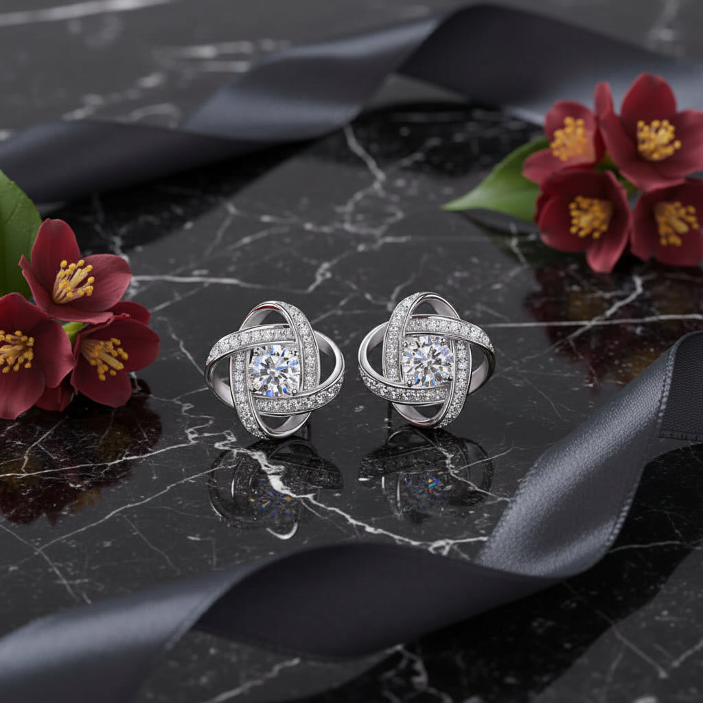 0.5 Carat Moissanite Stud Earrings – S925 Sterling Silver Platinum-Plated