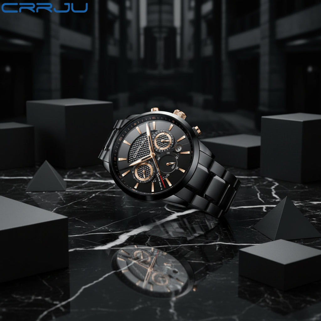 CRRJU Men Watch 30m Waterproof Mens Watches Top Brand Luxury Steel Watch Chronograph Male Clock Saat relojes hombre eprolo