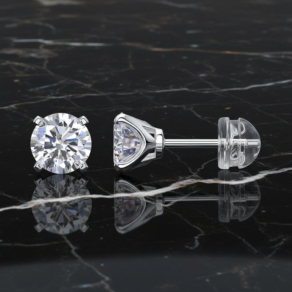 1 Carat Moissanite Stud Earrings – S925 Sterling Silver