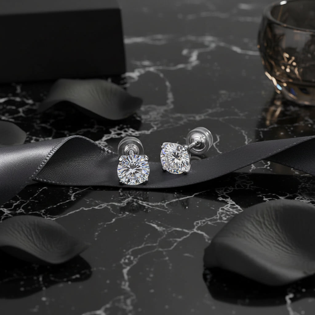 1 Carat Moissanite Stud Earrings – S925 Sterling Silver