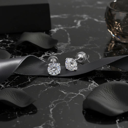 1 Carat Moissanite Stud Earrings – S925 Sterling Silver