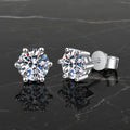 S925 Moissanite Classic 6-Prong Stud Earrings For Men Women Gift, 0.2-2ct D-Grade VVS Certificated Moissanite Sterling Silver Studs