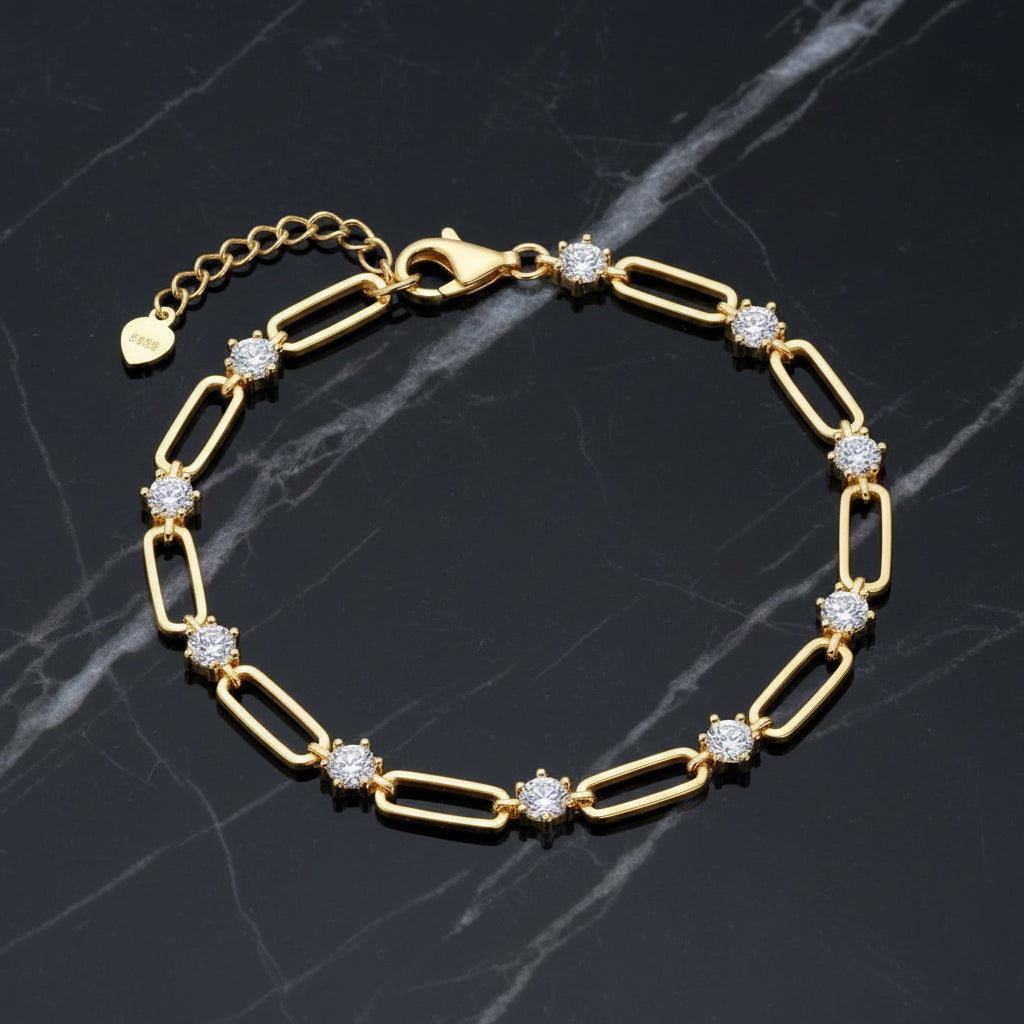 18k gold plated moissanite tennis bracelet 925 Silver Bracelet