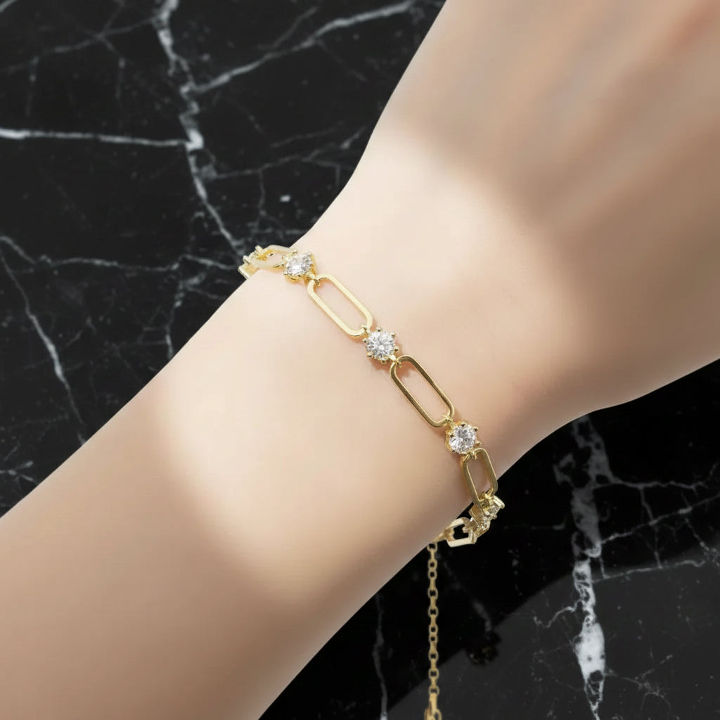 18k gold plated moissanite tennis bracelet 925 Silver Bracelet