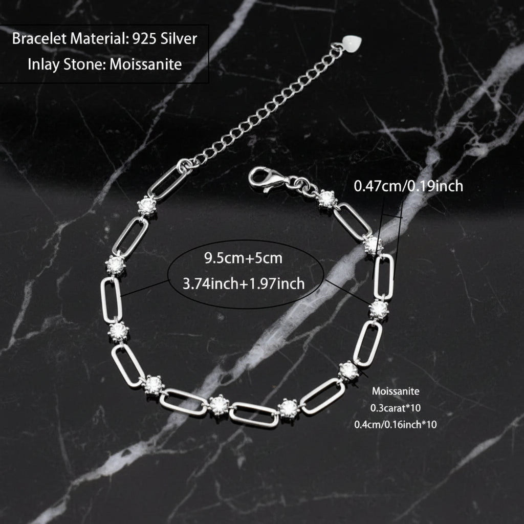 18k gold plated moissanite tennis bracelet 925 Silver Bracelet