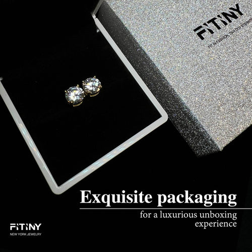 Classic 6-Prong Moissanite Stud Earrings – D-Color VVS Sterling Silver