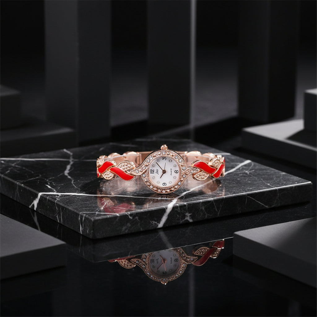 New Cross border Fashion Versatile Women's Love Watch Band with Diamond Quartz Watch Set eprolo