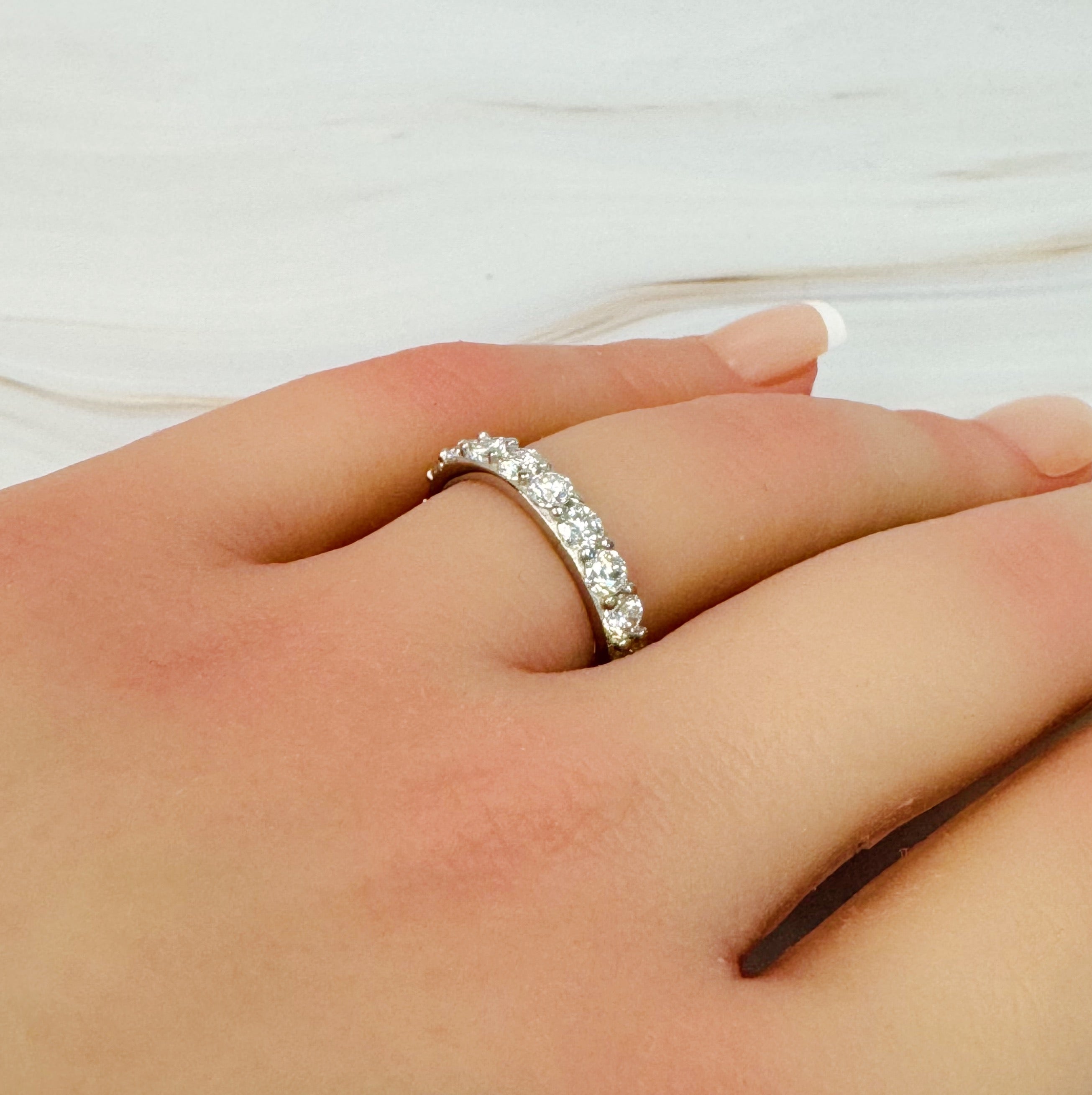 In A Row Moissanite Band Ring