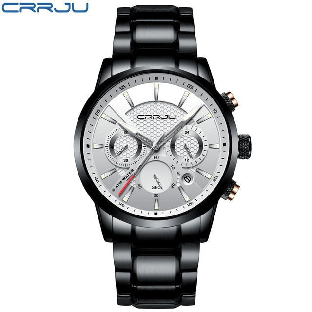 CRRJU Men Watch 30m Waterproof Mens Watches Top Brand Luxury Steel Watch Chronograph Male Clock Saat relojes hombre eprolo