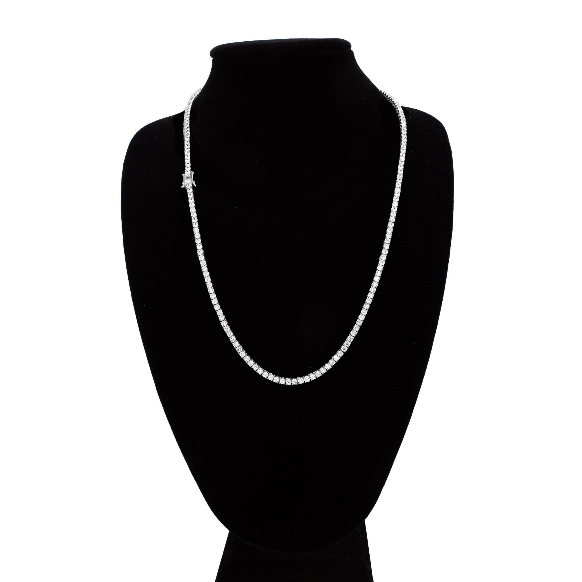 Women's CZ Tennis Chain Necklace – Sterling Silver