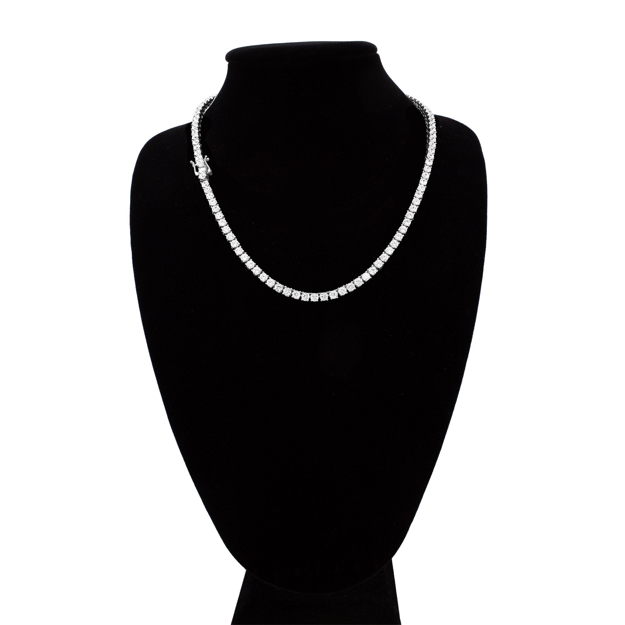 Women's CZ Tennis Chain Necklace – Sterling Silver