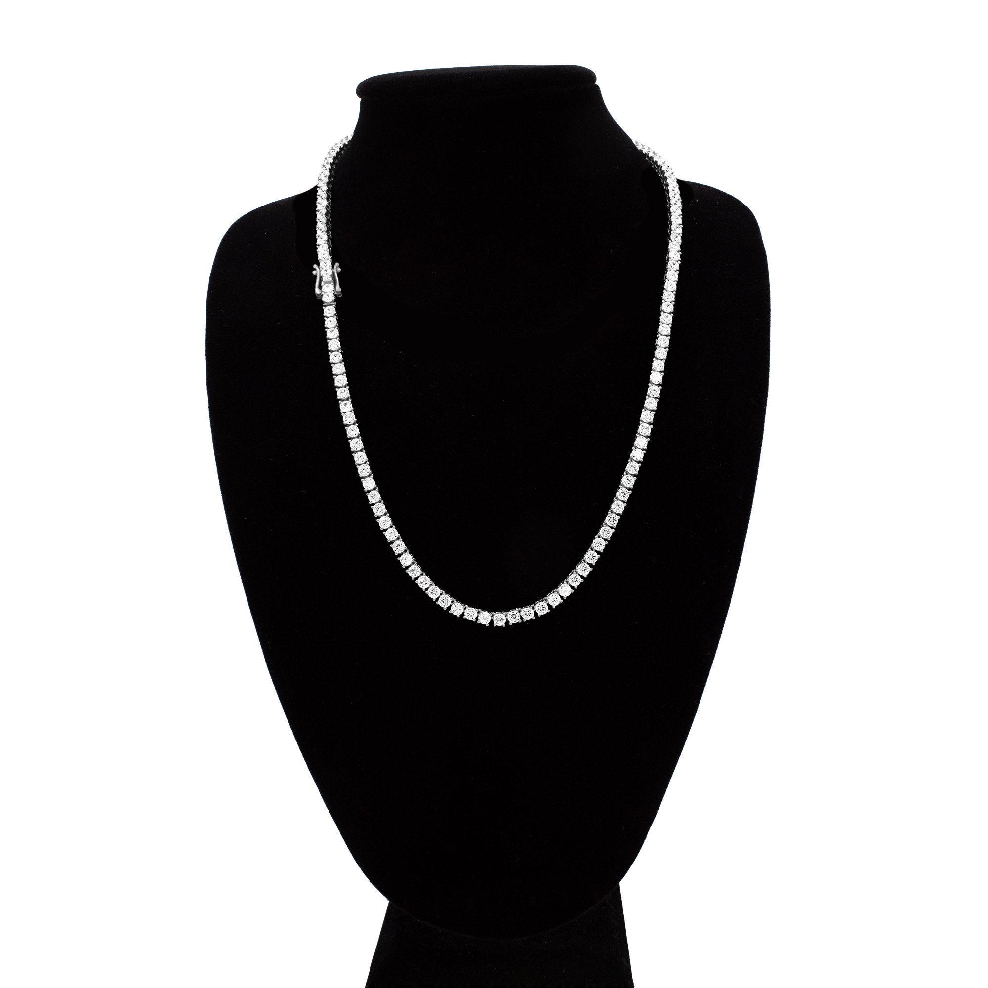 Women's CZ Tennis Chain Necklace – Sterling Silver