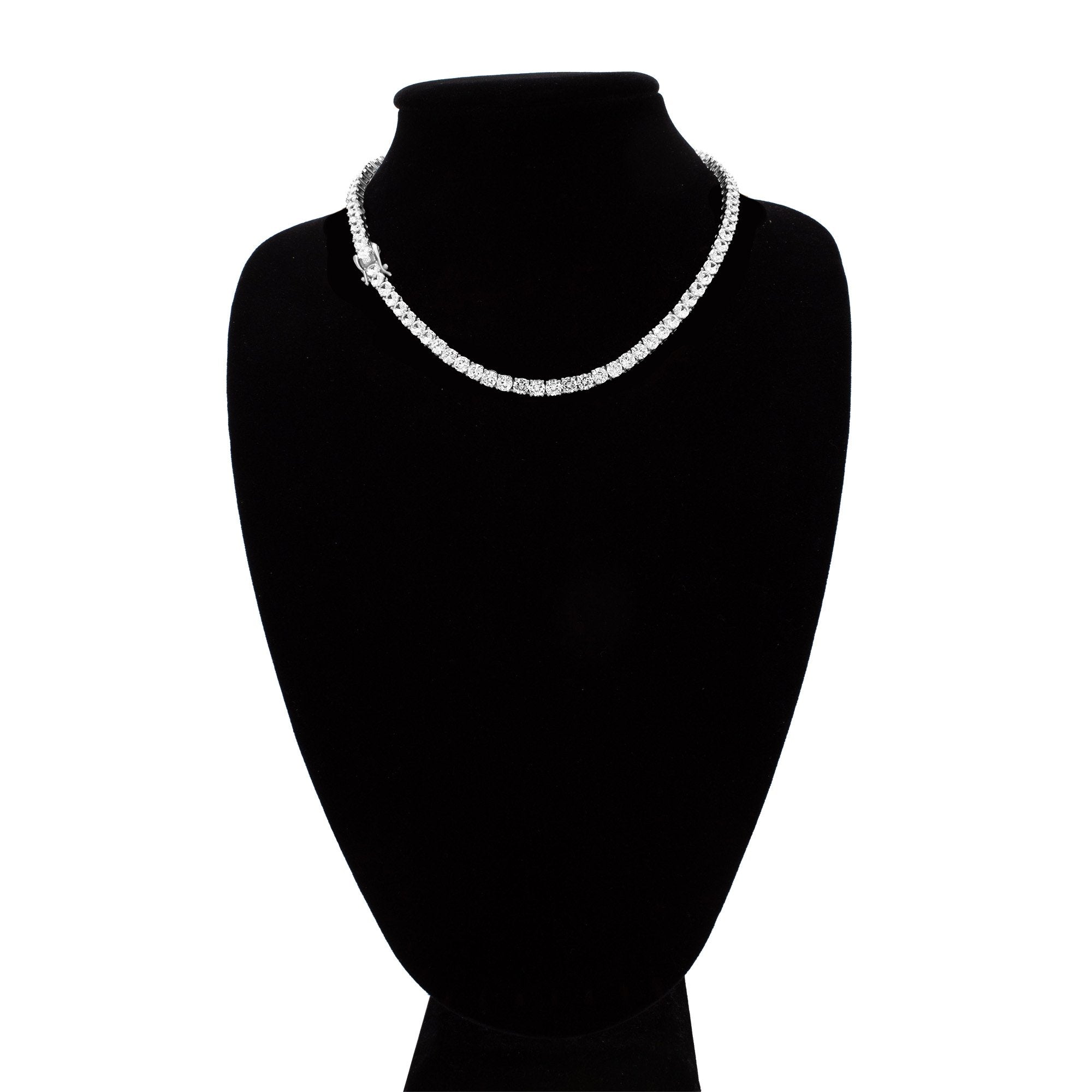 Women's CZ Tennis Chain Necklace – Sterling Silver