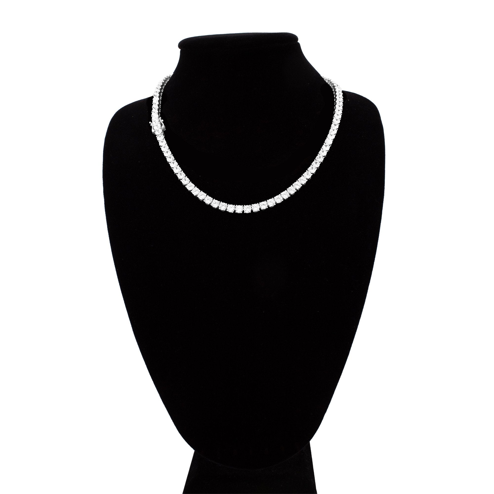 Women's CZ Tennis Chain Necklace – Sterling Silver