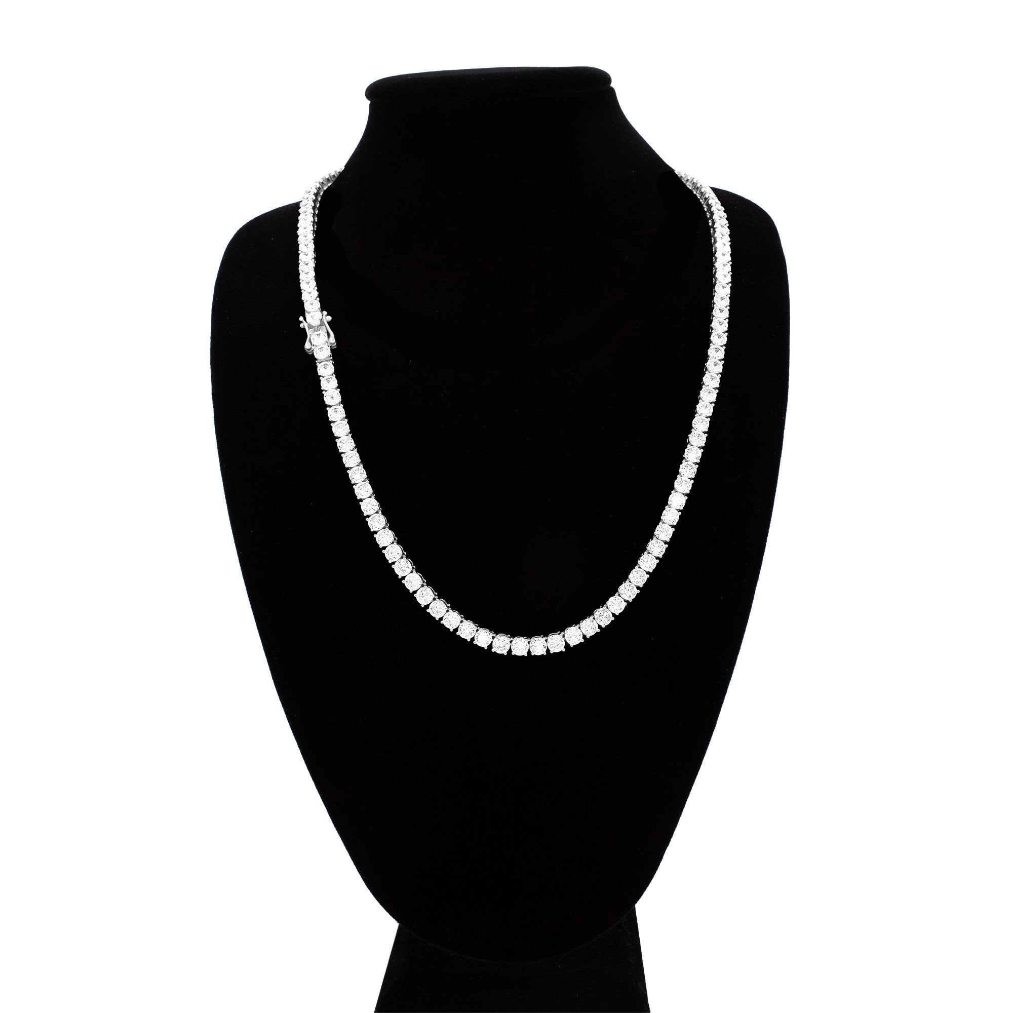Women's CZ Tennis Chain Necklace – Sterling Silver