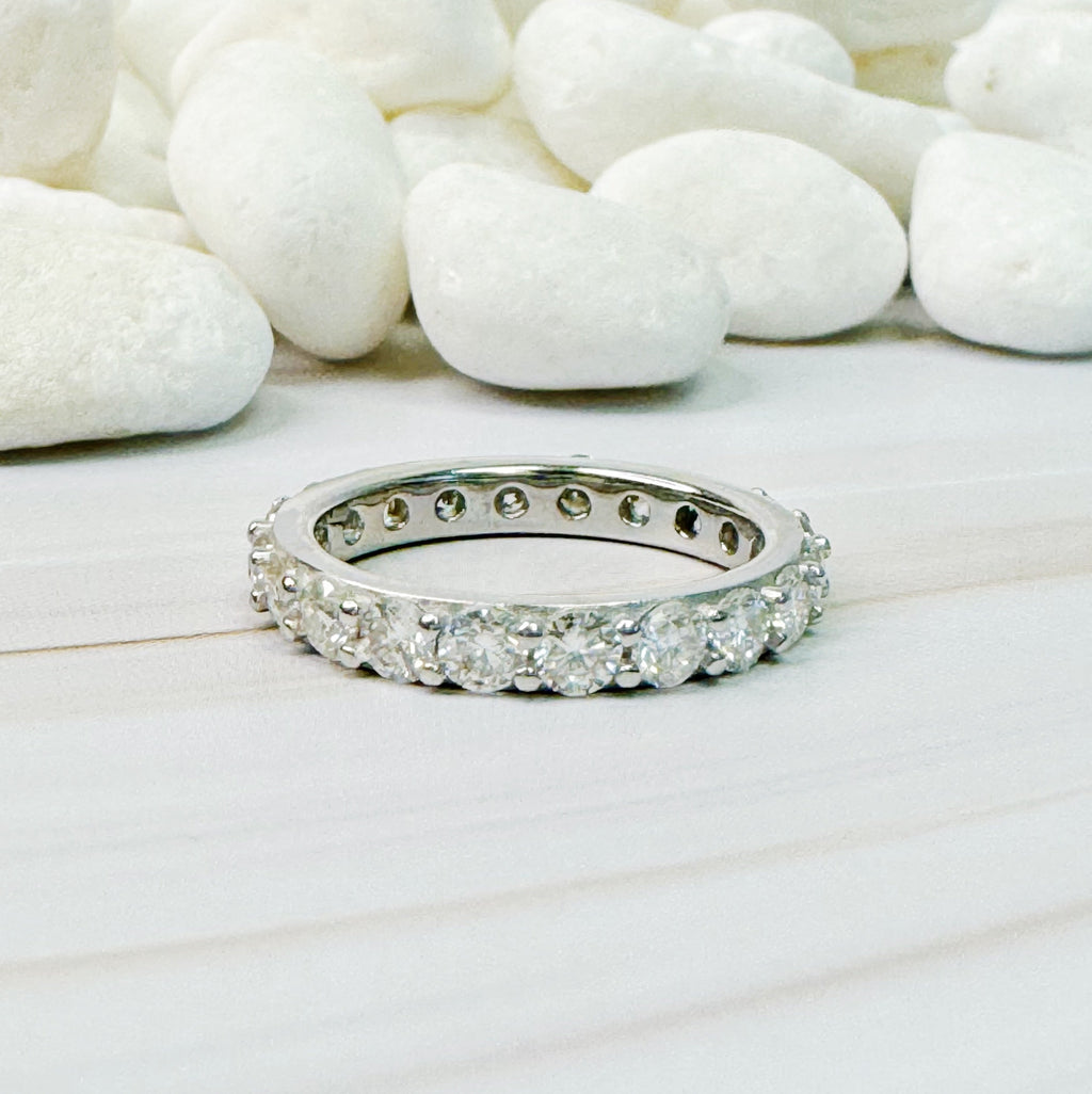 In A Row Moissanite Band Ring