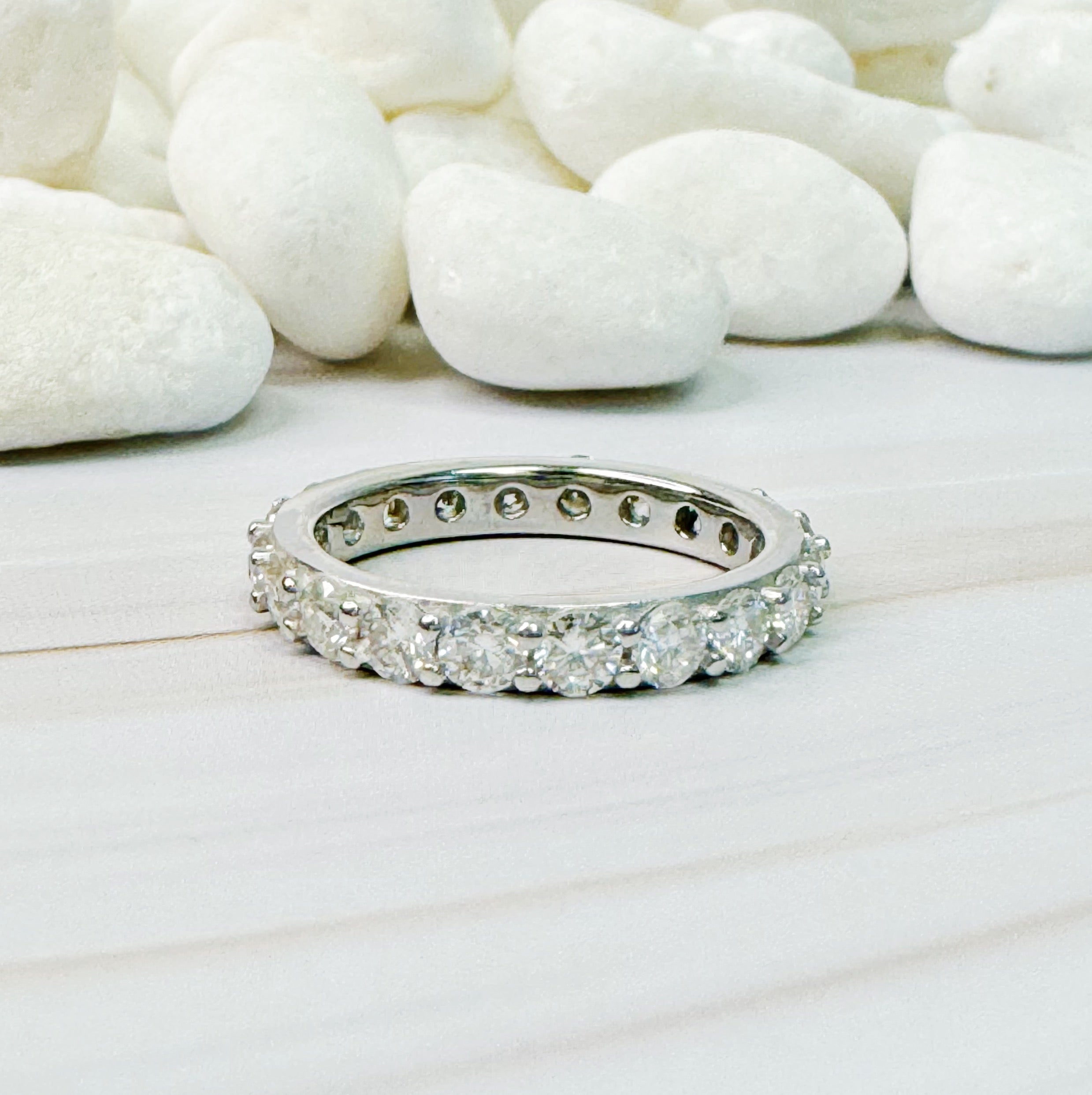In A Row Moissanite Band Ring