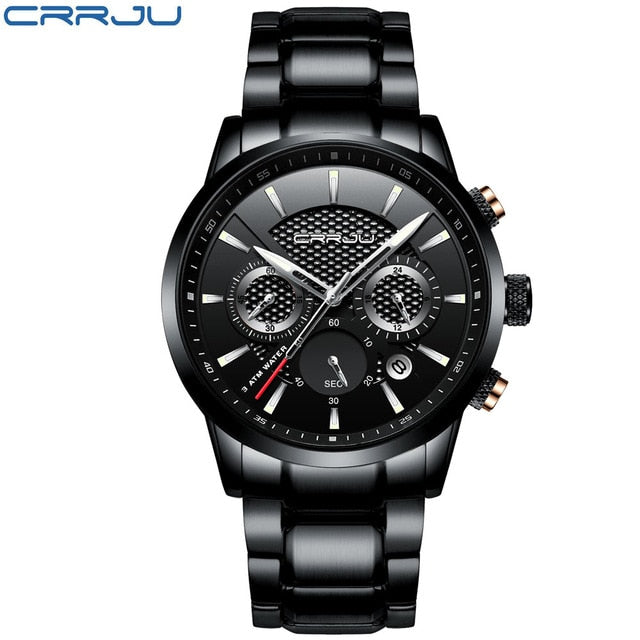 CRRJU Men Watch 30m Waterproof Mens Watches Top Brand Luxury Steel Watch Chronograph Male Clock Saat relojes hombre eprolo
