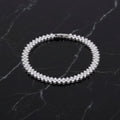 Heart Cubic Zirconia Tennis Bracelet with Round Cut White Diamond Cubic Zirconia