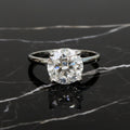 Paved Halo Solitaire Moissanite Ring