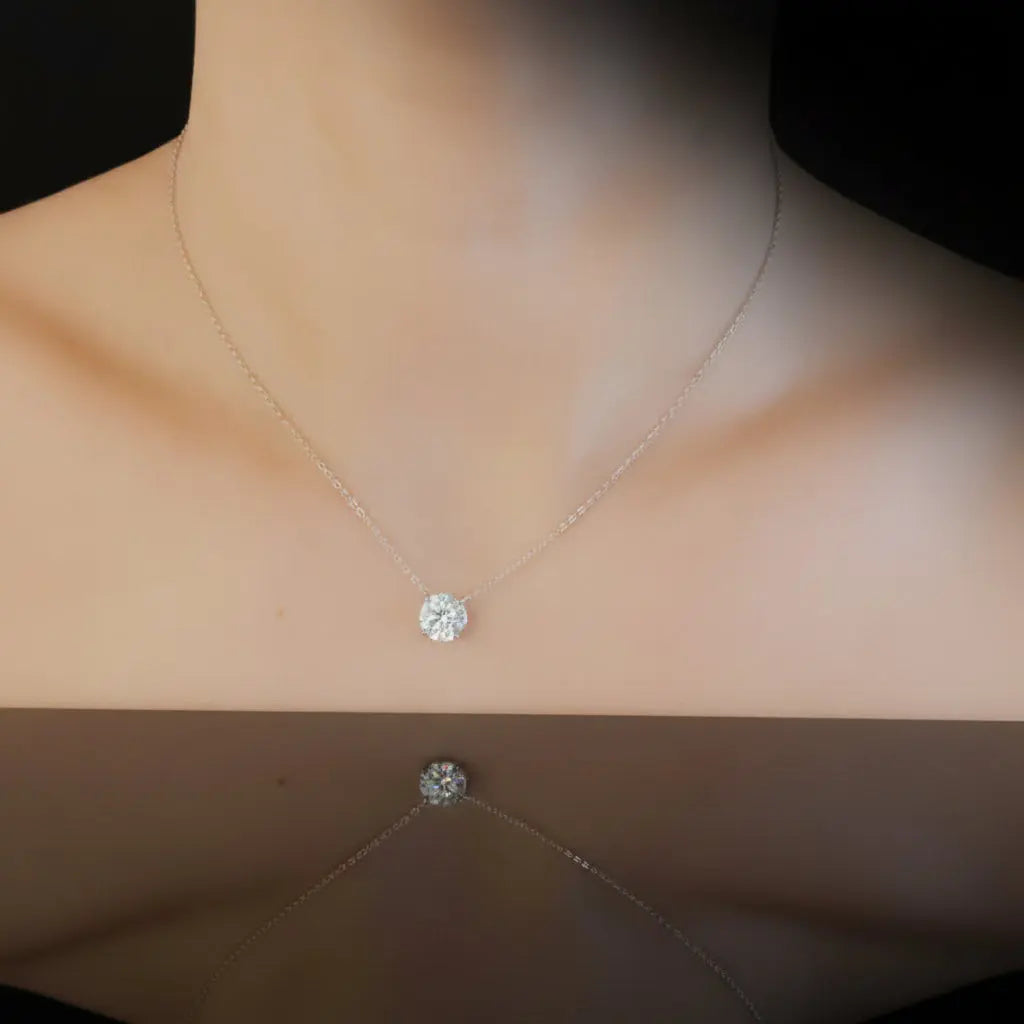 Brilliant Sparkle Moissanite Floating Necklace Ellison+Young
