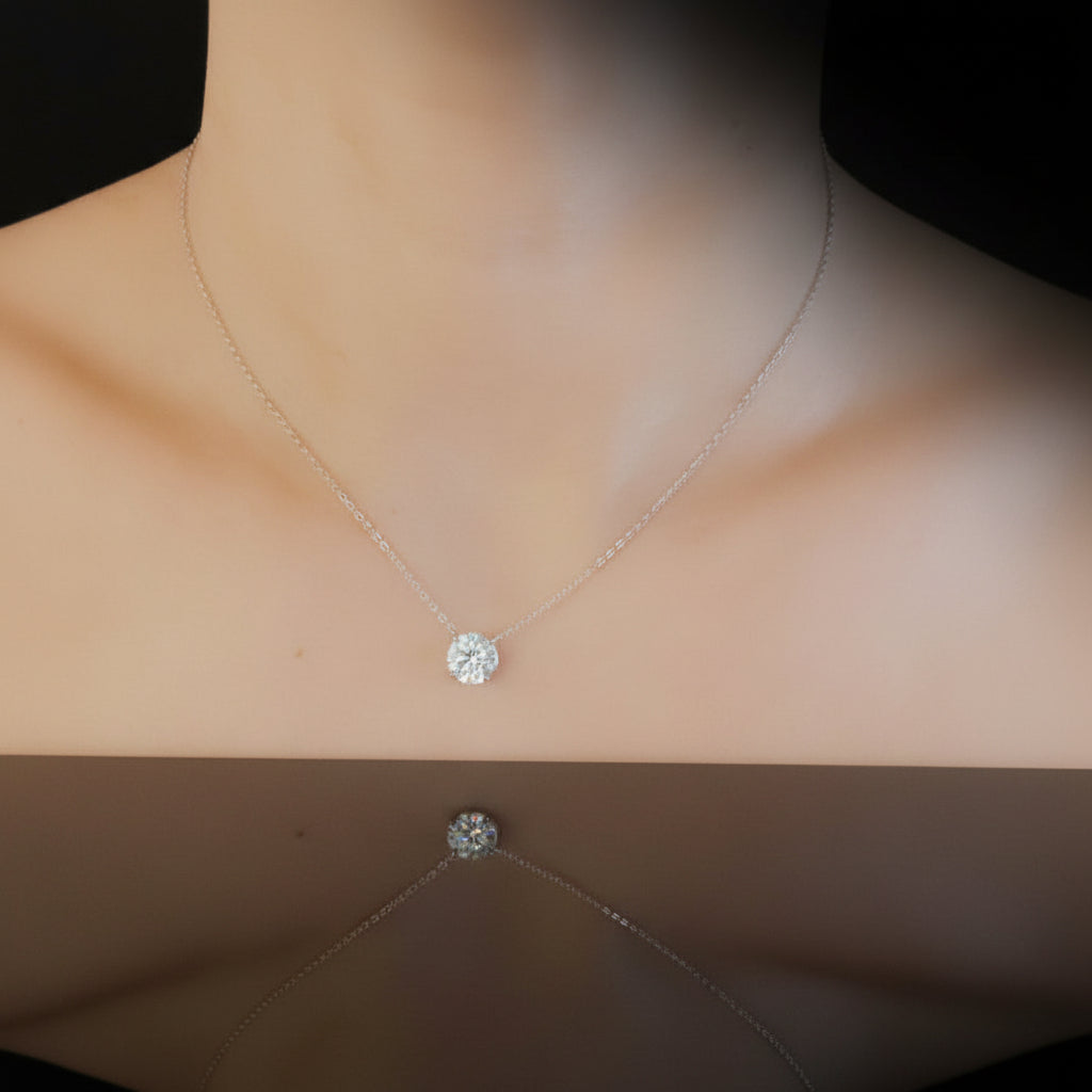 Brilliant Sparkle Moissanite Floating Necklace