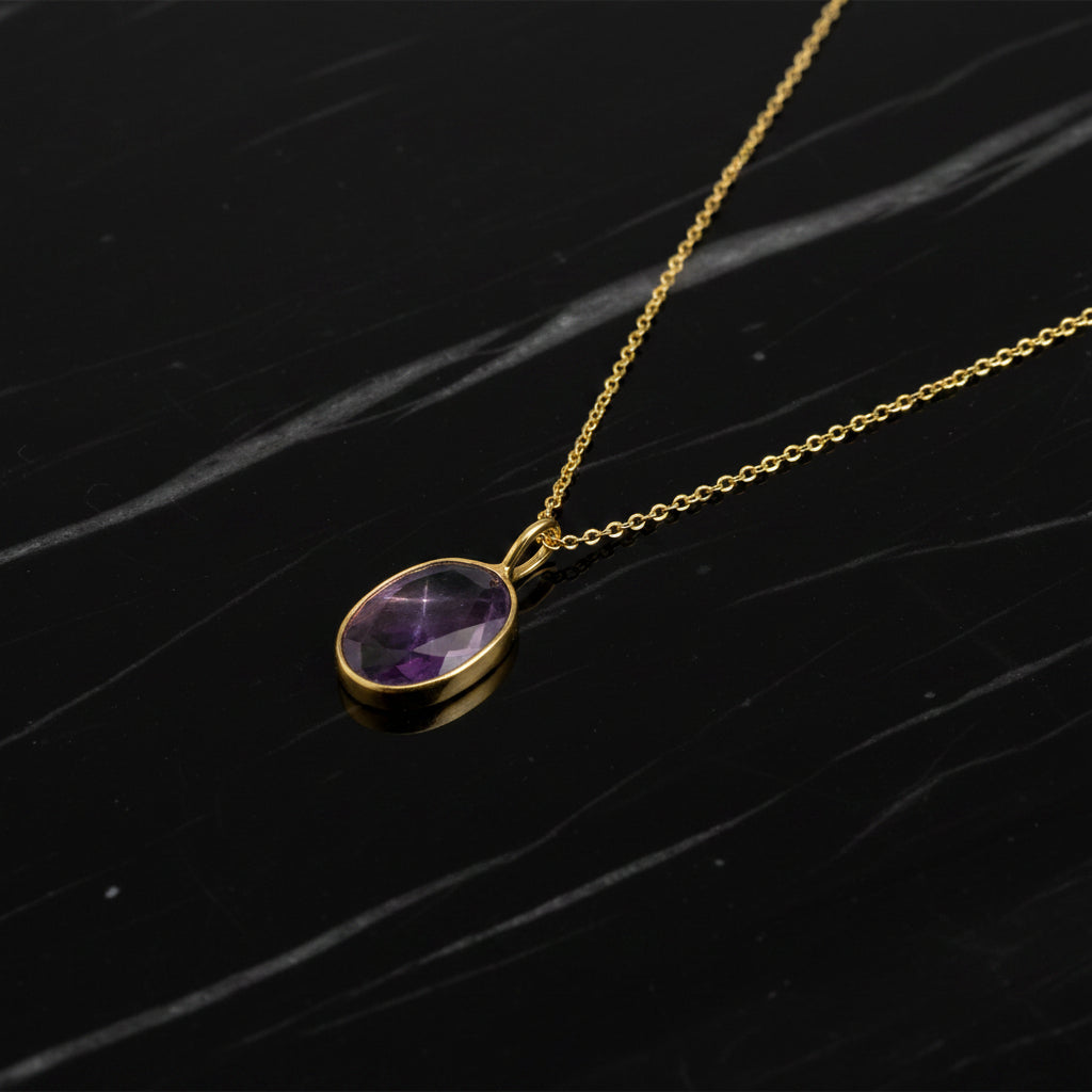 Amethyst Rose Cut Necklace
