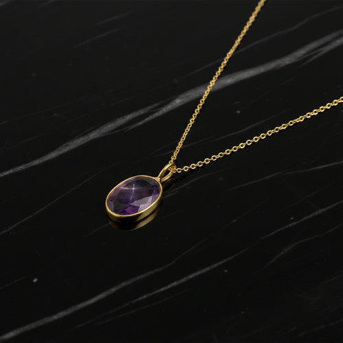 Amethyst Rose Cut Necklace