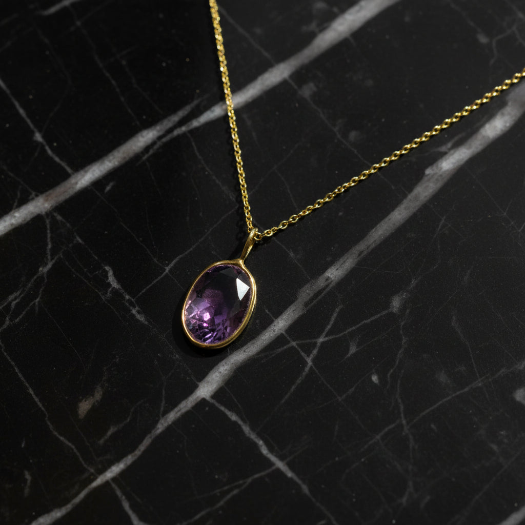 Amethyst Rose Cut Necklace