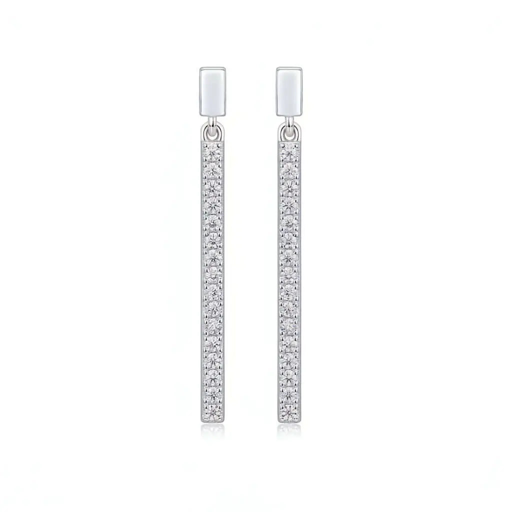 Mini Moissanite Stud Earrings – S925 Sterling Silver Hadi Craft- CJ