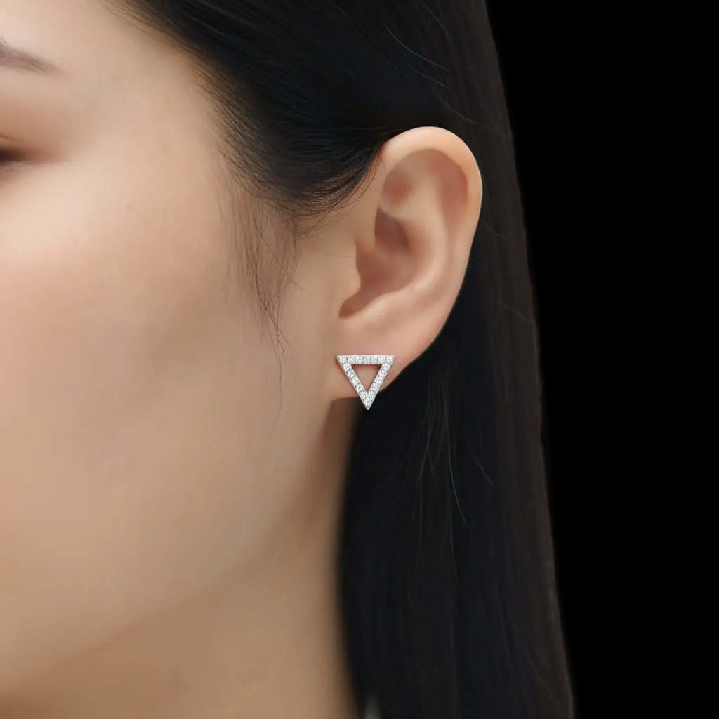Mini Moissanite Stud Earrings – S925 Sterling Silver Platinum-Plated