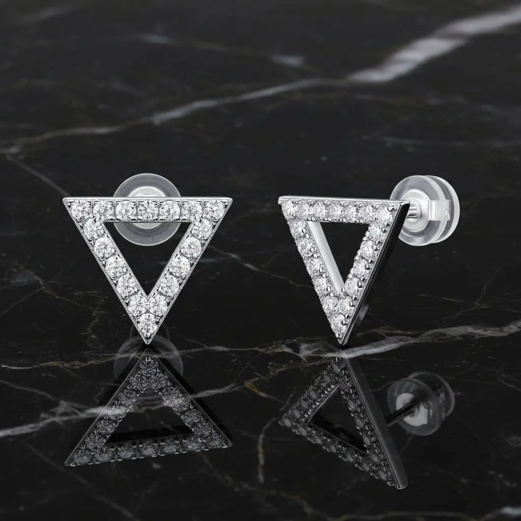 Mini Moissanite Stud Earrings – S925 Sterling Silver Platinum-Plated Hadi Craft- CJ