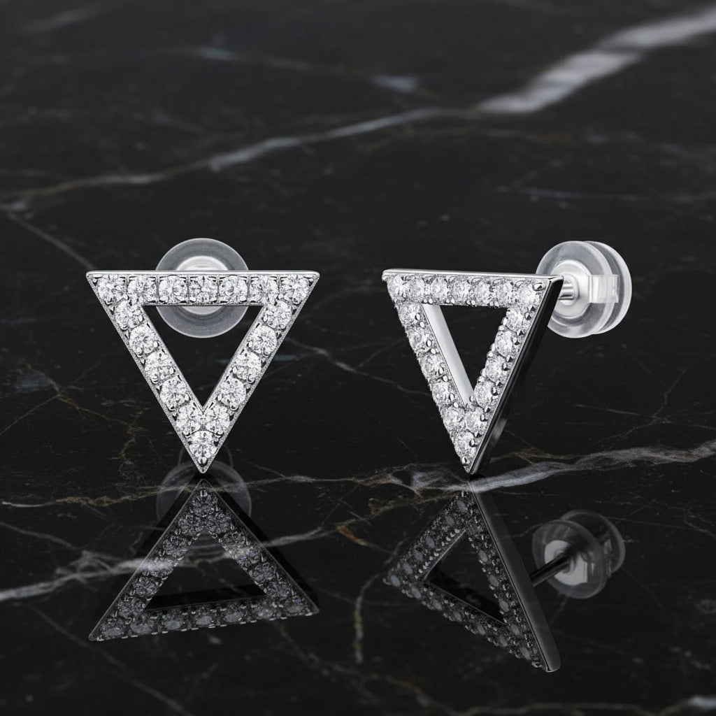 Mini Moissanite Stud Earrings – S925 Sterling Silver Platinum-Plated