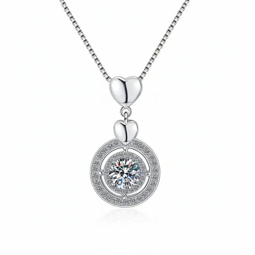 Moissanite diamond pendant necklace 1CT S925 Fine Jewelry Hadi Craft - Dsers