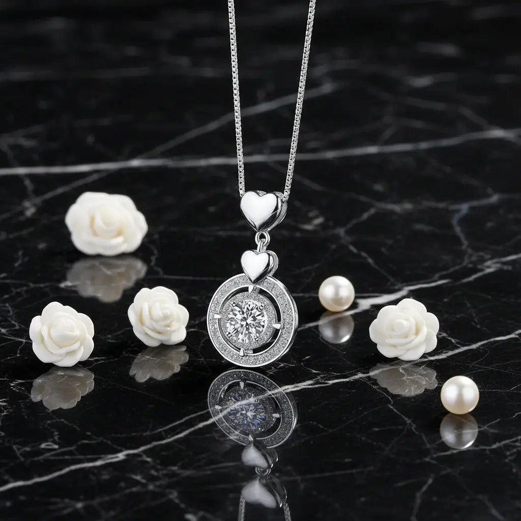 Moissanite diamond pendant necklace 1CT S925 Fine Jewelry Hadi Craft - Dsers
