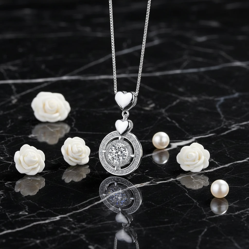 Moissanite diamond pendant necklace 1CT S925 Fine Jewelry