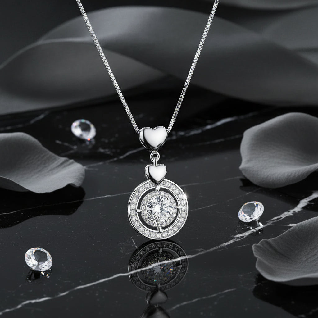 Moissanite diamond pendant necklace 1CT S925 Fine Jewelry