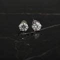 925 Sterling Silver Moissanite Stud Earrings – Six-Prong Setting