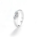 S925 18k Marquise Moissanite Wedding Engagement Ring, 5*10mm 1ct VVS D-Gragde Certified, 18K White Gold & Rhodium Plated Vintage-Inspired Luxury Solitaire for Her Him