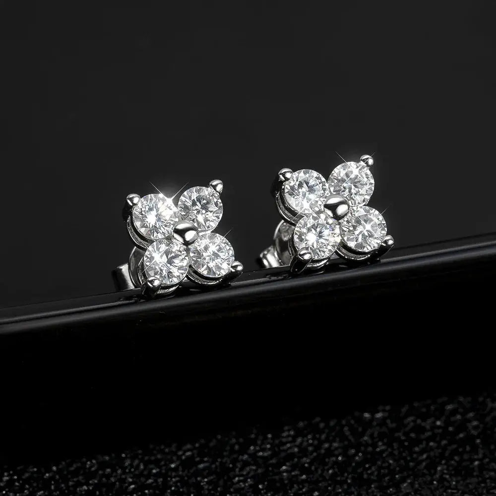 VVS1 D Round Moissanite Stud Earrings for Women SORI STYLE