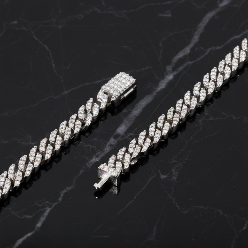 Moissanite Cuban Link Chain Diamond Iced Out Necklace Jewelry