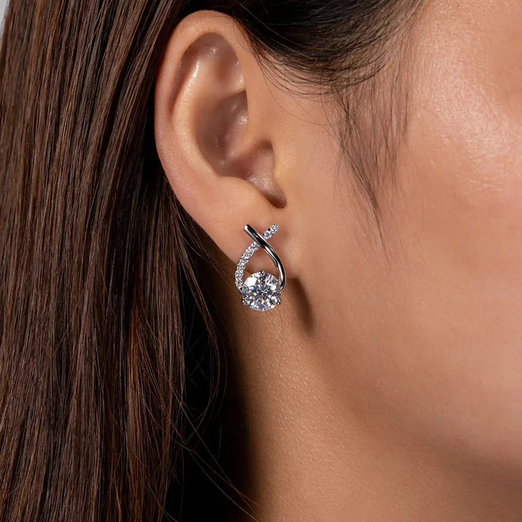 4 CTTW D Color Moissanite Stud Earrings Sori Style