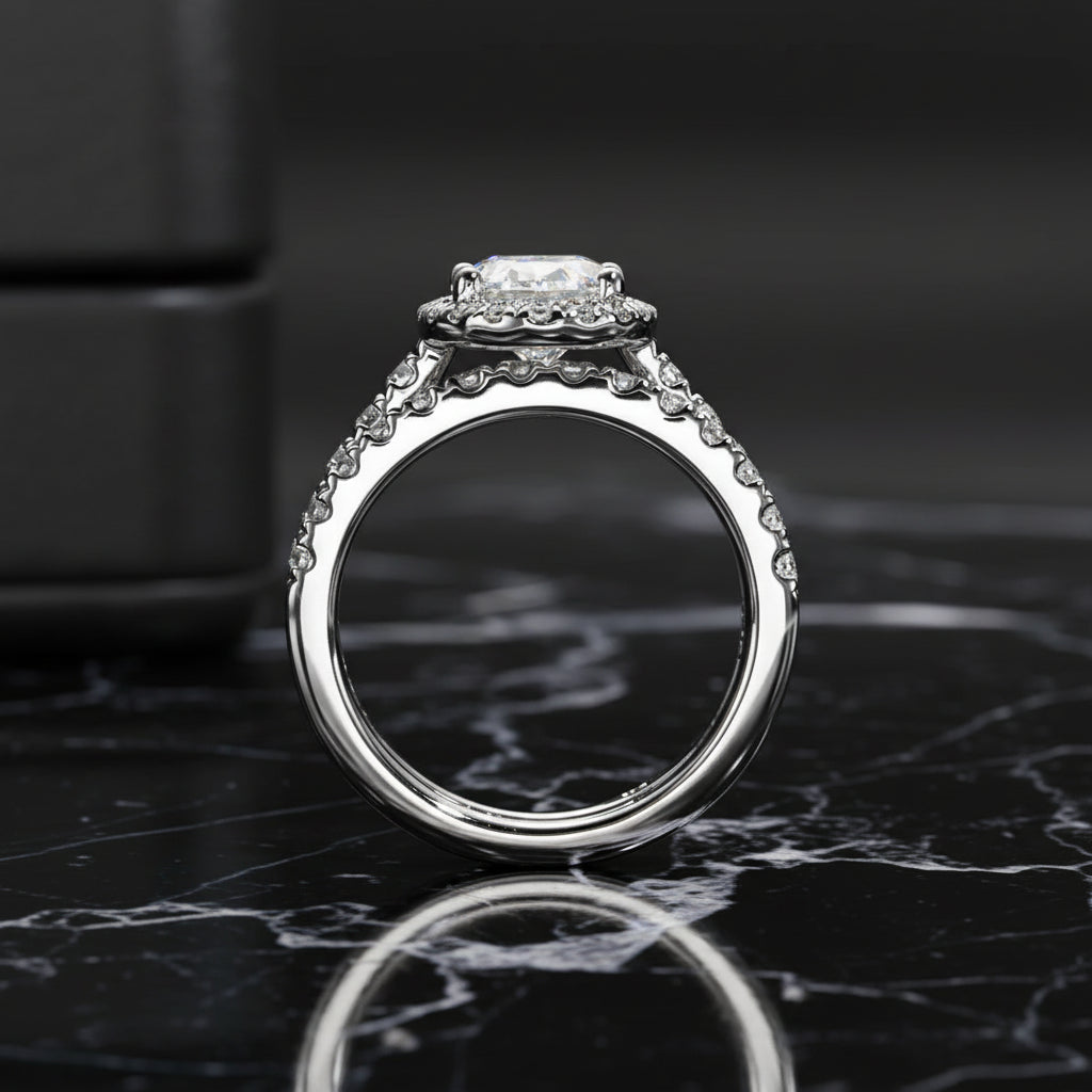 2 CT Oval Cut Moissanite Bridal Ring Set