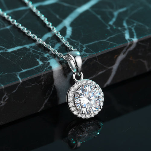 1CT Moissanite Diamond Pendant Necklace for Women