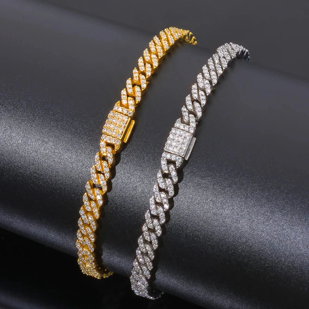 Moissanite Cuban Link Chain Diamond Iced Out Necklace Jewelry