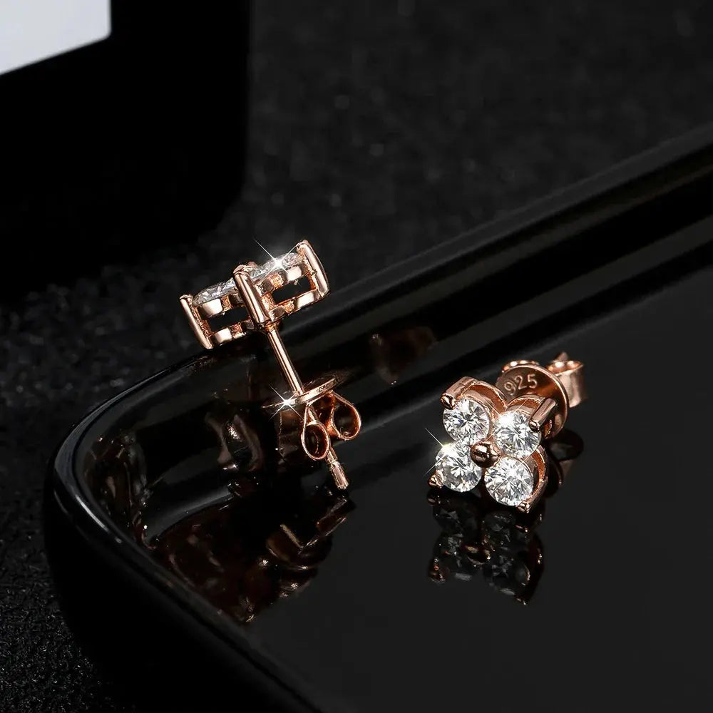 VVS1 D Round Moissanite Stud Earrings for Women SORI STYLE