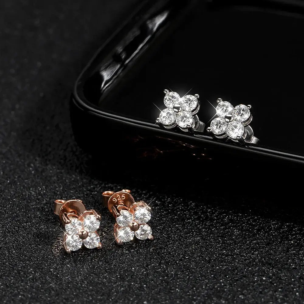 VVS1 D Round Moissanite Stud Earrings for Women SORI STYLE