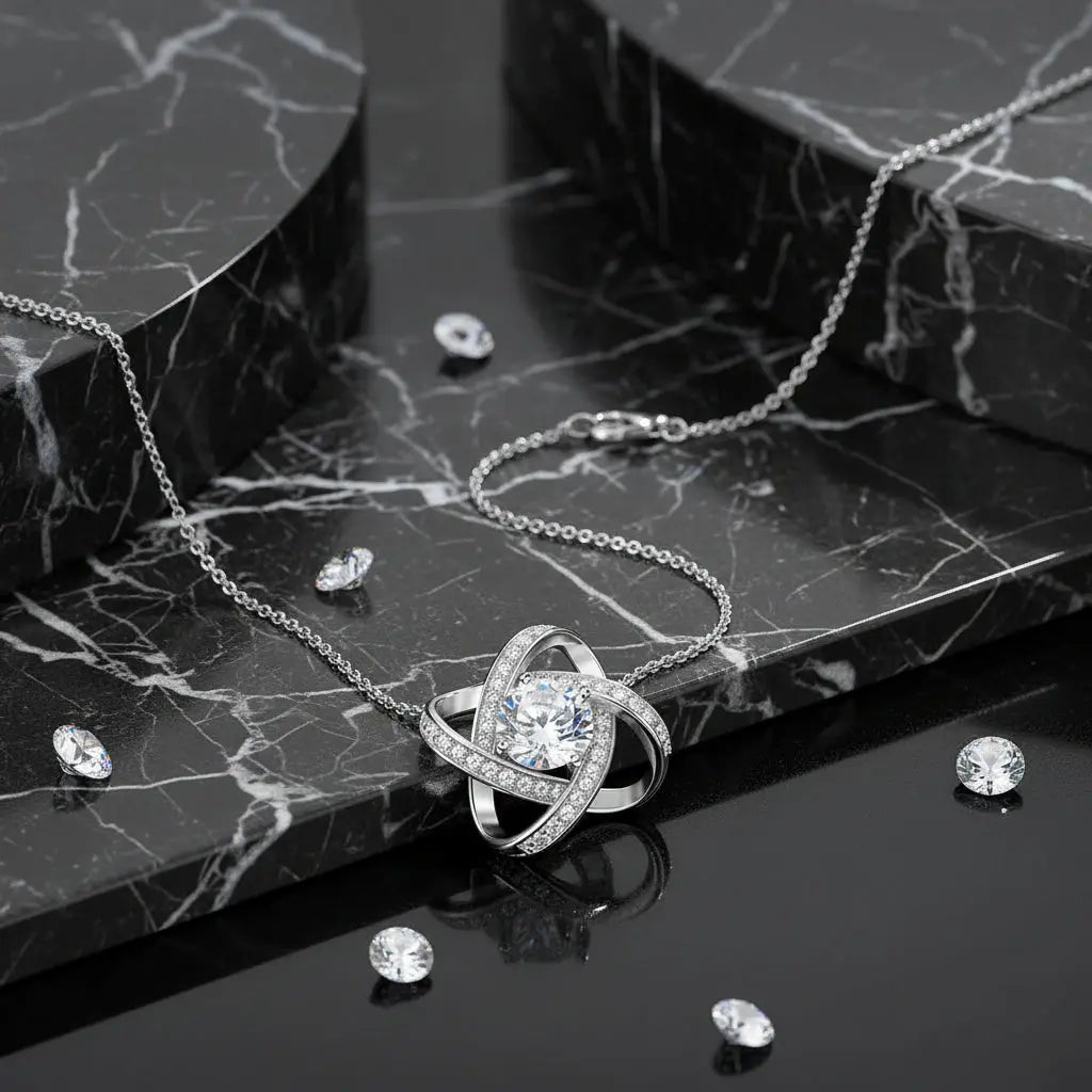 Sterling Silver Pendant Necklace for Women Moissanite Jewelry Hadi Craft - Dsers